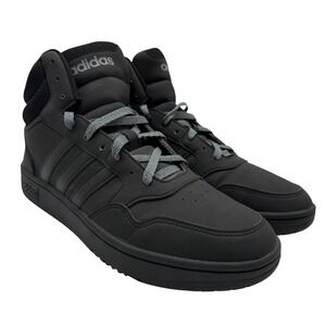 Adidas Hoops 3.0 Mid Mens Basketball Shoes Core Black Grey GV6683 Size 10.5 EUC